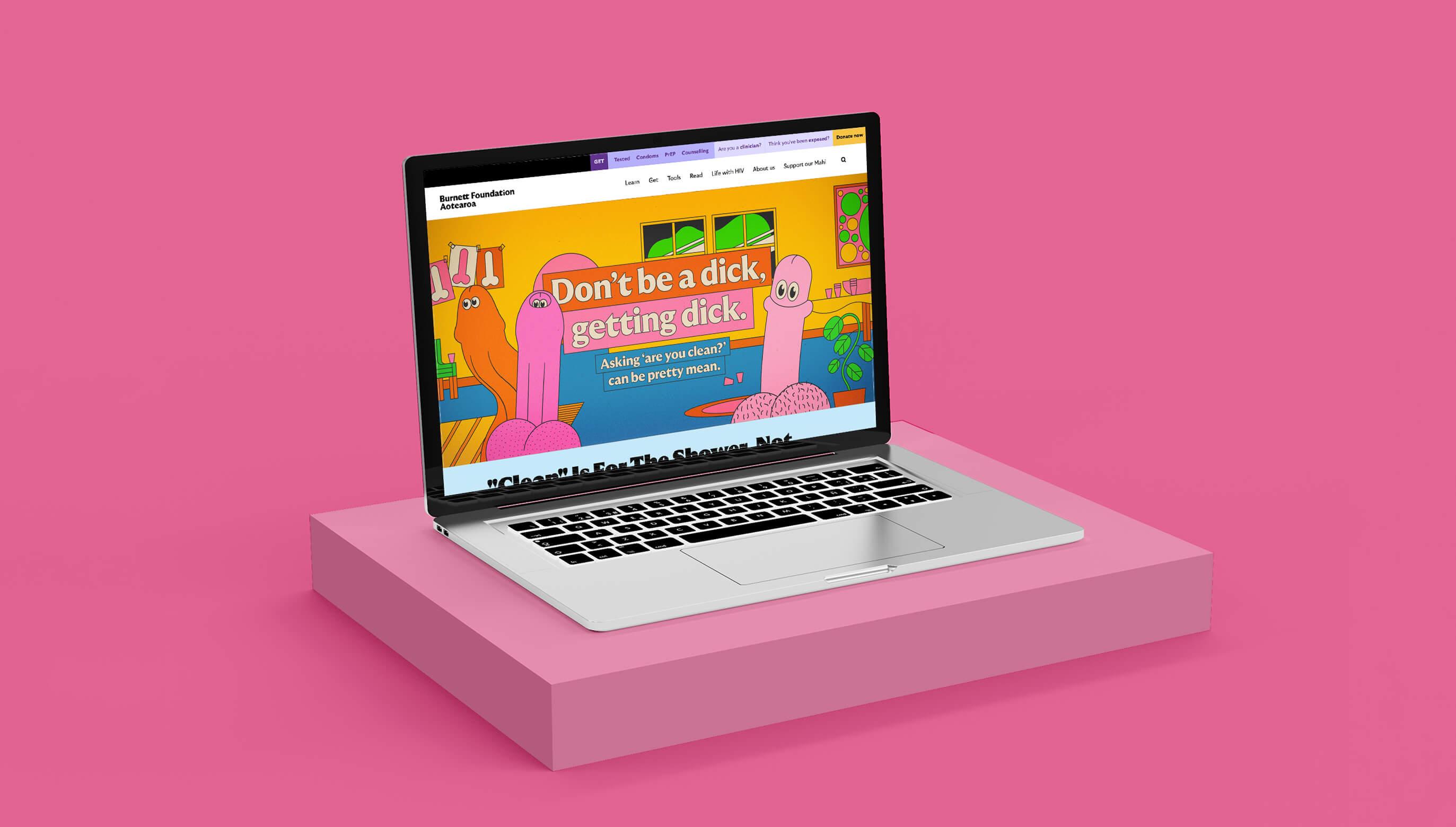 Mockup of campaign on laptop screen