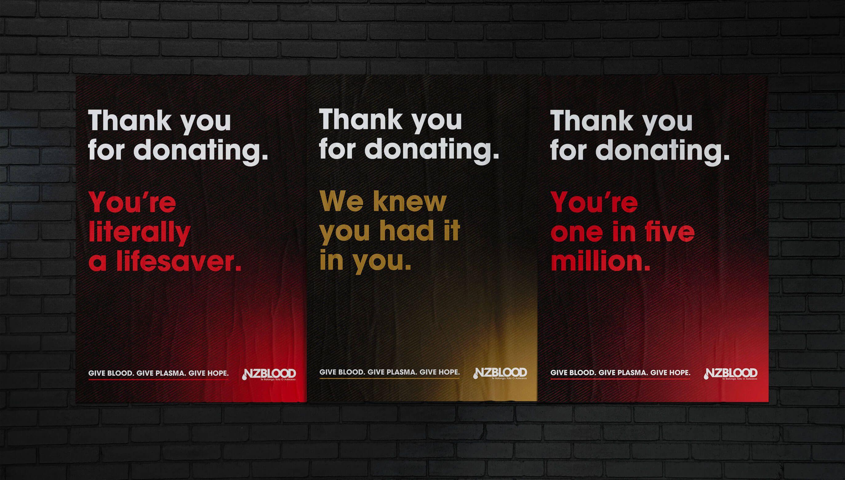 Posters we designed and produced for NZblood.